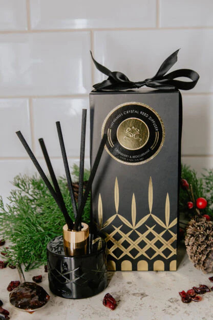 Surmanti Crystal Series Reed Diffuser 100ml - Cranberry & Red Currant - LIMITED EDITION Christmas Scent